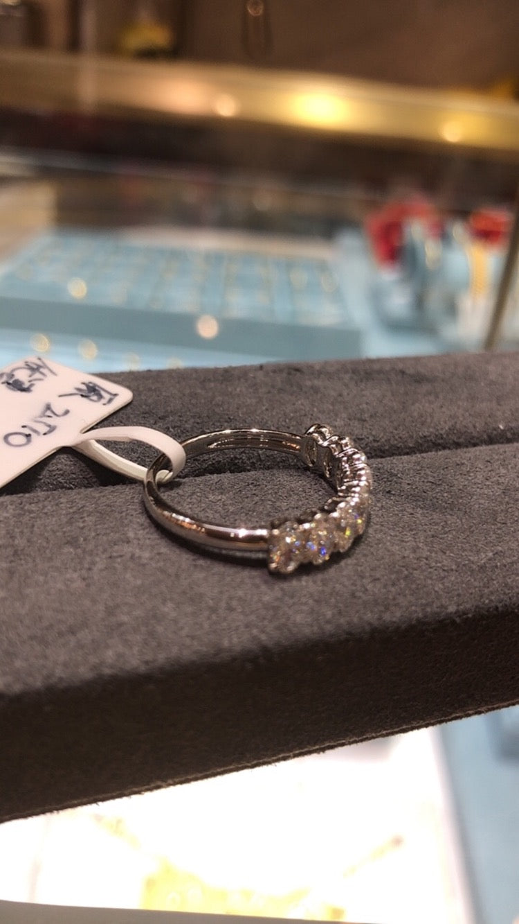 Tiktok Livestream Lab Grown Diamond half eternity Ring, 14K 1CT, F VS1, Lab pear cut size 6