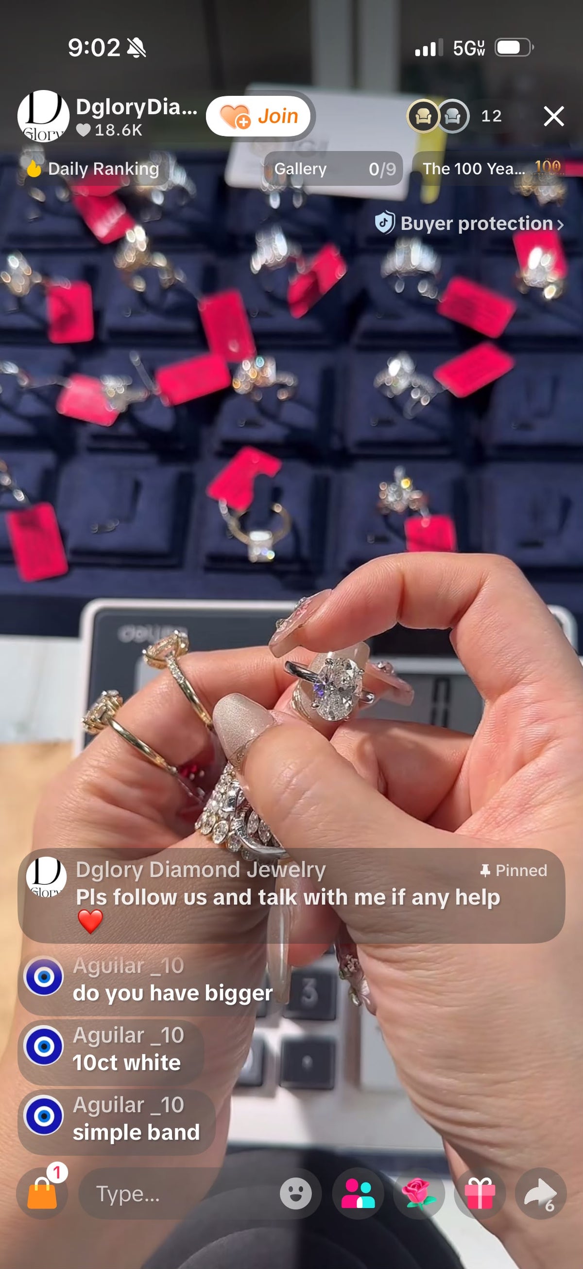 YO TIKTOK LIVESTREAM 2-1 LINK solid 14K white gold 5 CARATS Oval E color VS  Lab Grown Diamond Solitaire Ring with IGI certificate size 7.5 with a matching band side 2pcs pears