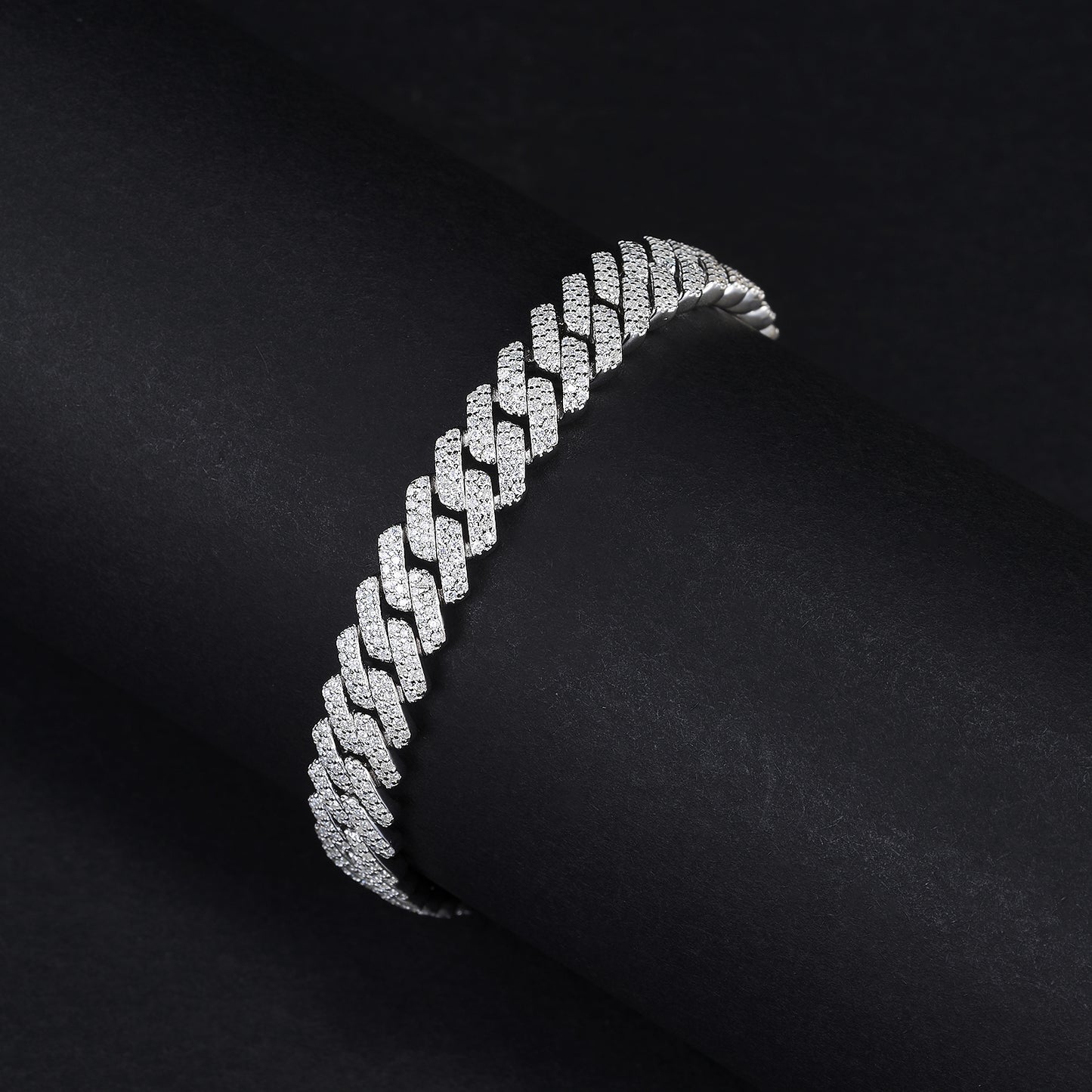 MOISSANITE Prong 8mm Rounded Prong Cuban Link Chain Necklace Choker Bracelet,Solid 925 Sterling Silver6.5"- 24" LengthsPASSES DIAMOND Tester