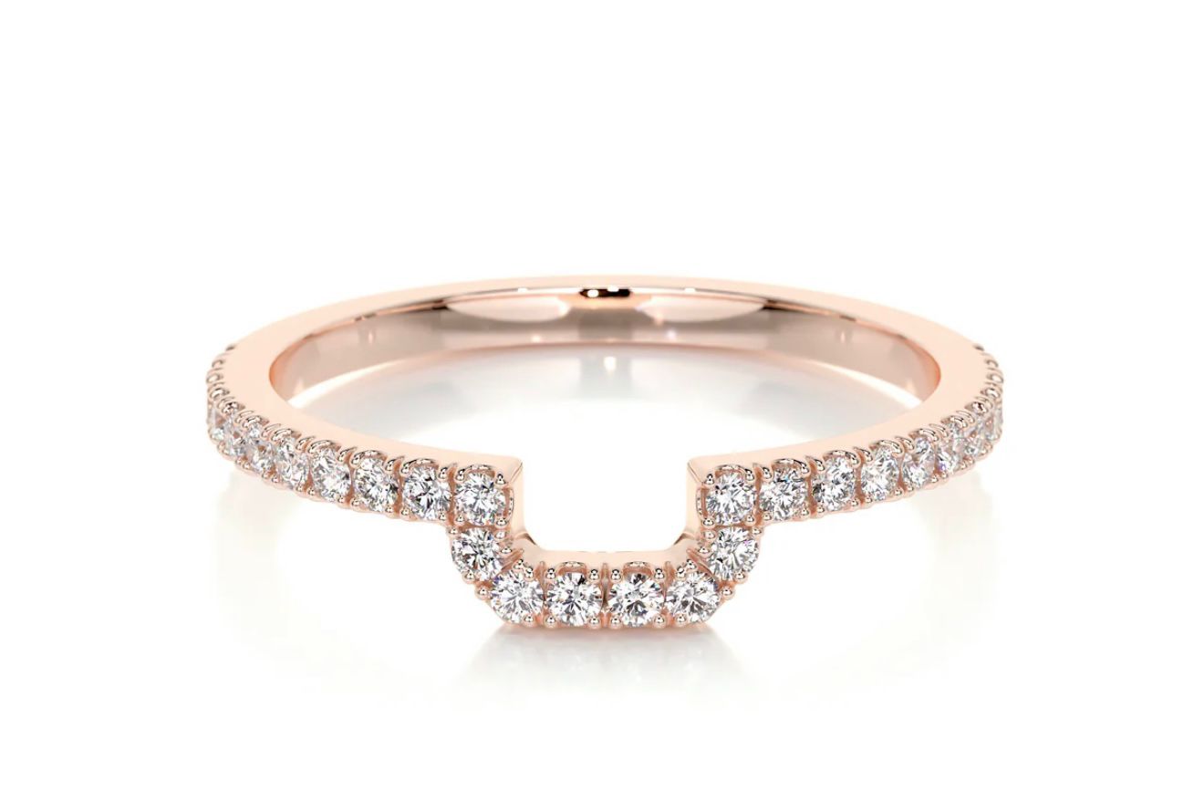 TIKTOK lIVESTREAM 14k rose gold  band 1.9mm   26pcs round lab diamonds  0.3tcw DEF VS