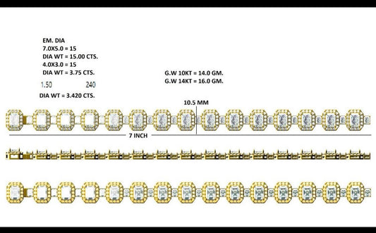 MI 10% deposit  link bracelet-1 TIKTOK LIVESTREAM lab grown diamond 7inch 14K