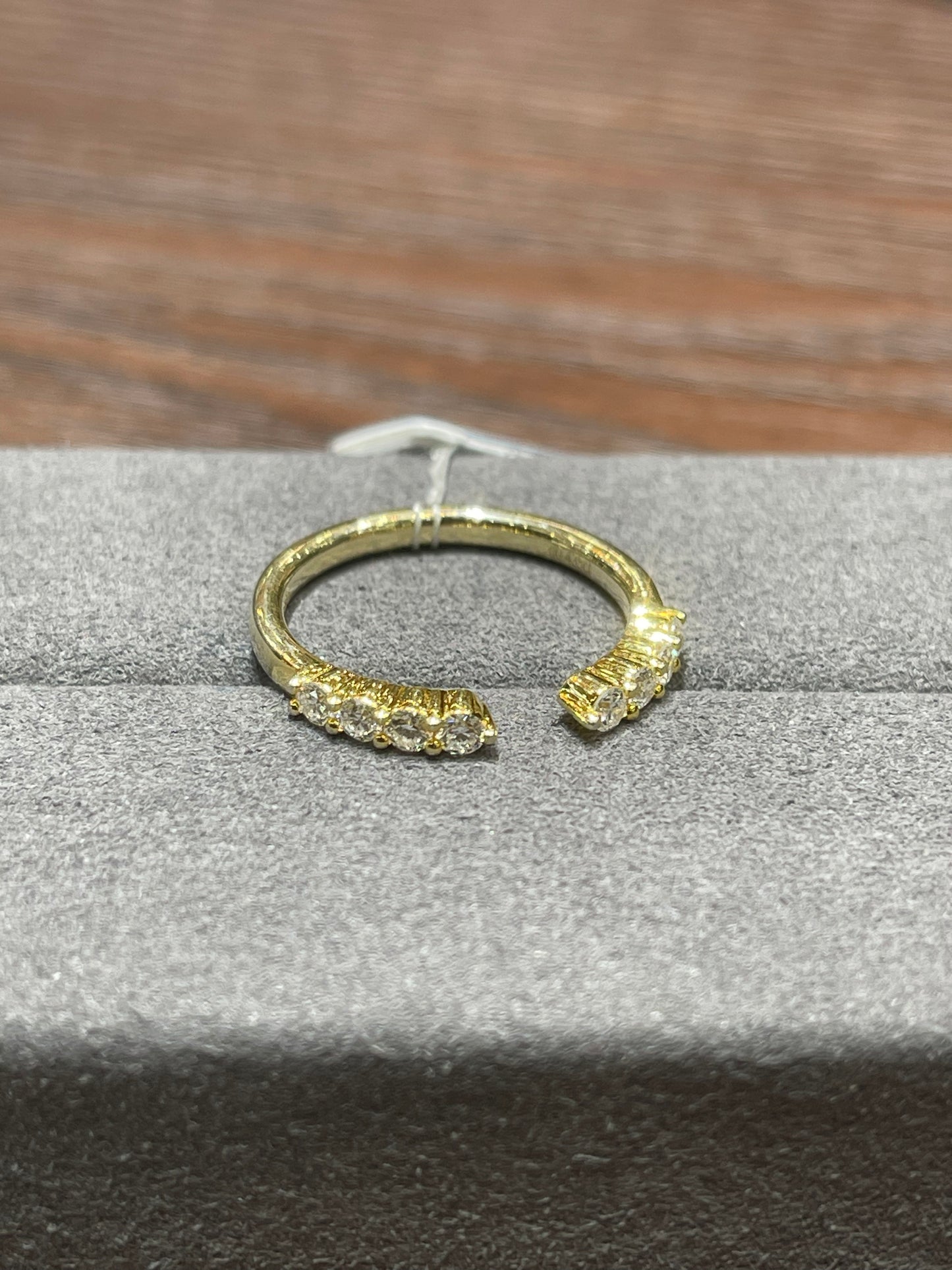 Alic 50% Balance LINK Tiktok Livestream 14k yellow gold open  Band ring Band, Lab Grown Created Diamond size8 (Copy)