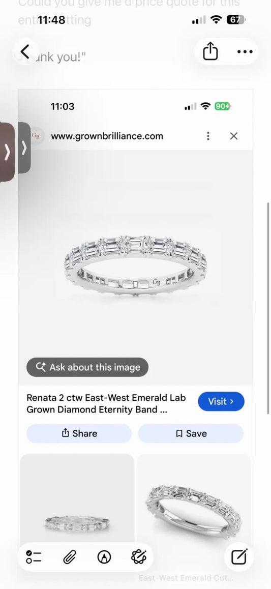 SPA 14K white  Gold, matching band emerald bands open gap style  3/4 paved band 1.5ctw size 4