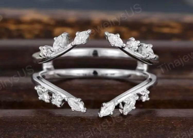 JES TIKTOK LIVESTREAM 30% deposit matching band enhancer band to match Solid 14K white gold 5ct Emerald cut ring size 5.75