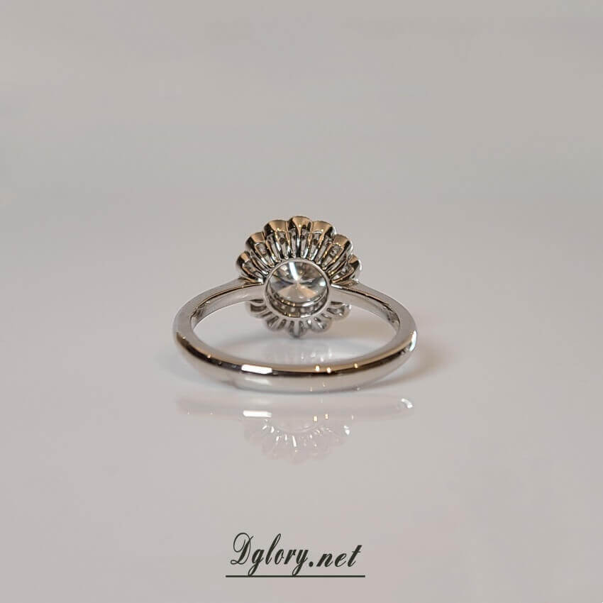 1CT, D VS1, Lab Round Cut, 14K , D VVS1 Halo Lab Diamond 0.43TCW Engagement Ring, IGI Certified, Lab Created Engagement Ring, Gift for Her