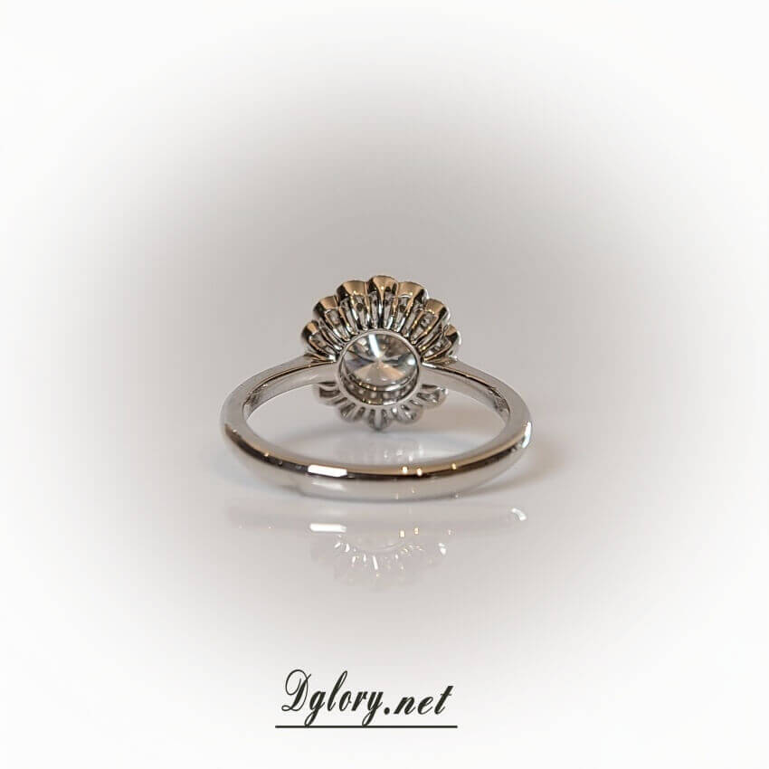 1CT, D VS1, Lab Round Cut, 14K , D VVS1 Halo Lab Diamond 0.43TCW Engagement Ring, IGI Certified, Lab Created Engagement Ring, Gift for Her