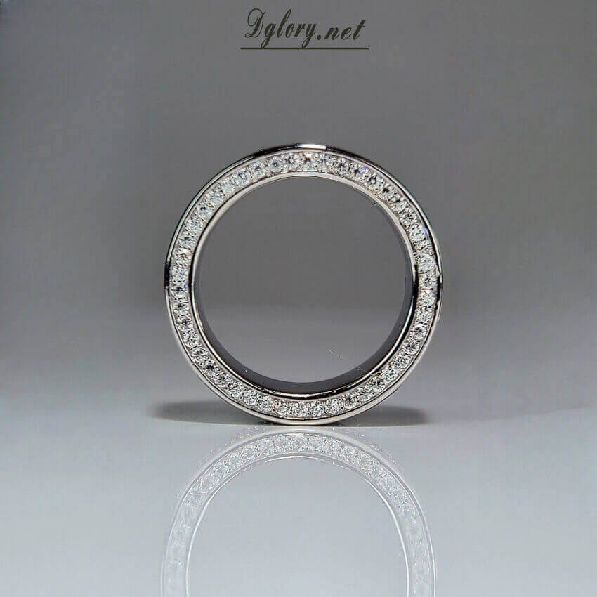 Moissanite Silver-3D Setting,Eternity Mens Ring,S925 Sterling Silver,Eternity Band Rings Jewelry Ring for Men,Gift for Him, Men Wedding Band