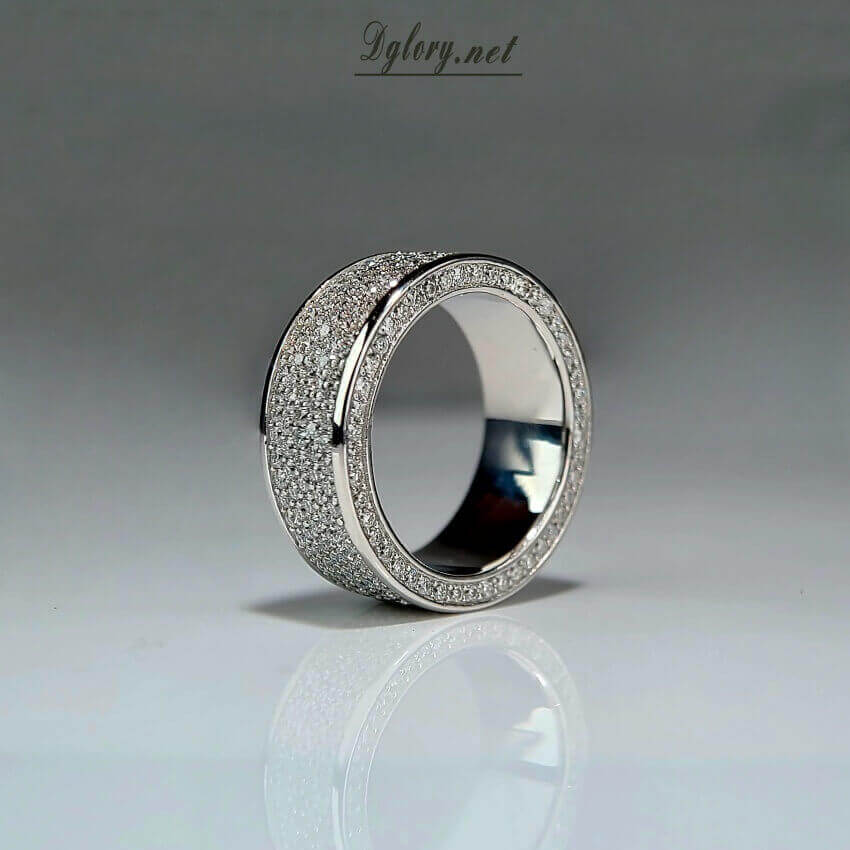 Moissanite Silver-3D Setting,Eternity Mens Ring,S925 Sterling Silver,Eternity Band Rings Jewelry Ring for Men,Gift for Him, Men Wedding Band