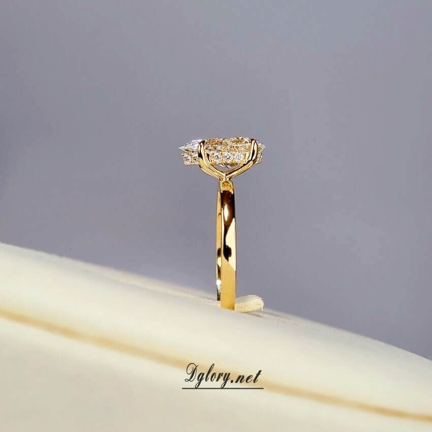 2CT, E VS1, Lab Pear Cut, 14K, Lab Grown Created Diamond Engagement Ring, Water Drop Shape, IGI Certified,Lab Engagement Ring Plain Setting (ST 0021)