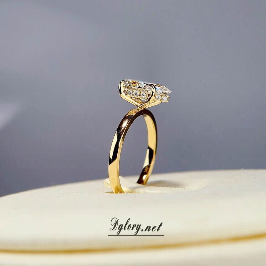 2CT, E VS1, Lab Pear Cut, 14K, Lab Grown Created Diamond Engagement Ring, Water Drop Shape, IGI Certified,Lab Engagement Ring Plain Setting (ST 0021)