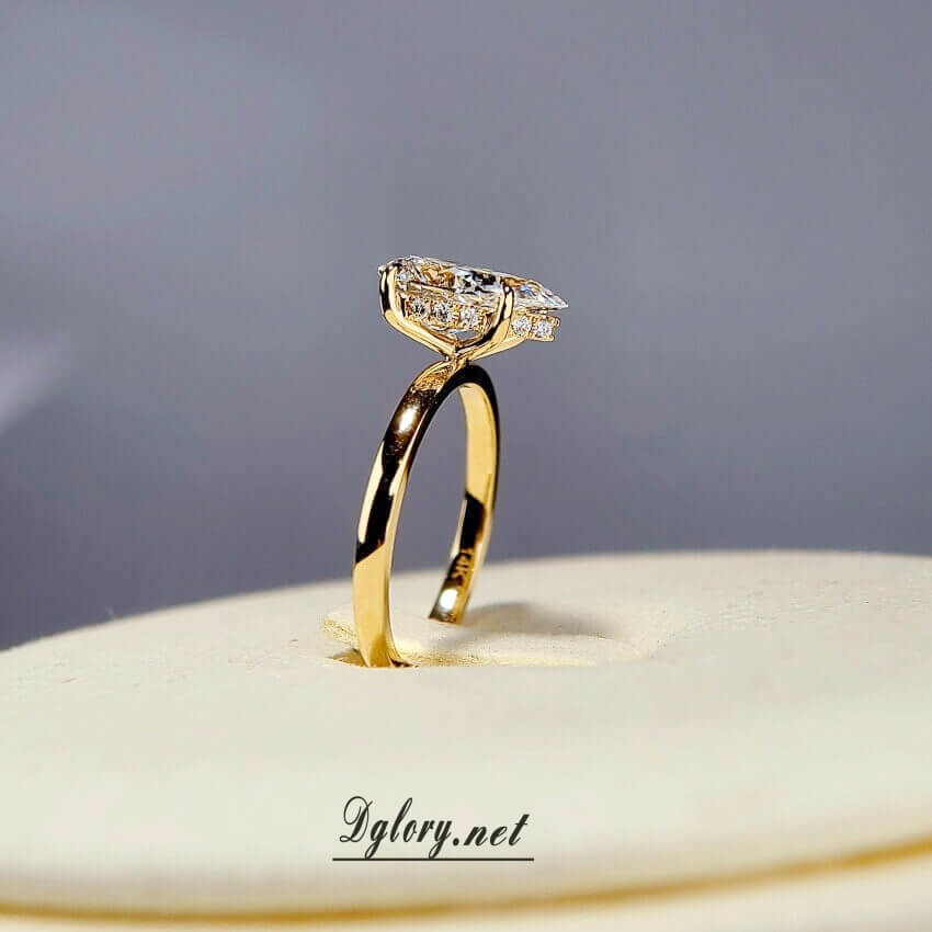 2CT, E VS1, Lab Pear Cut, 14K, Lab Grown Created Diamond Engagement Ring, Water Drop Shape, IGI Certified,Lab Engagement Ring Plain Setting (ST 0021)
