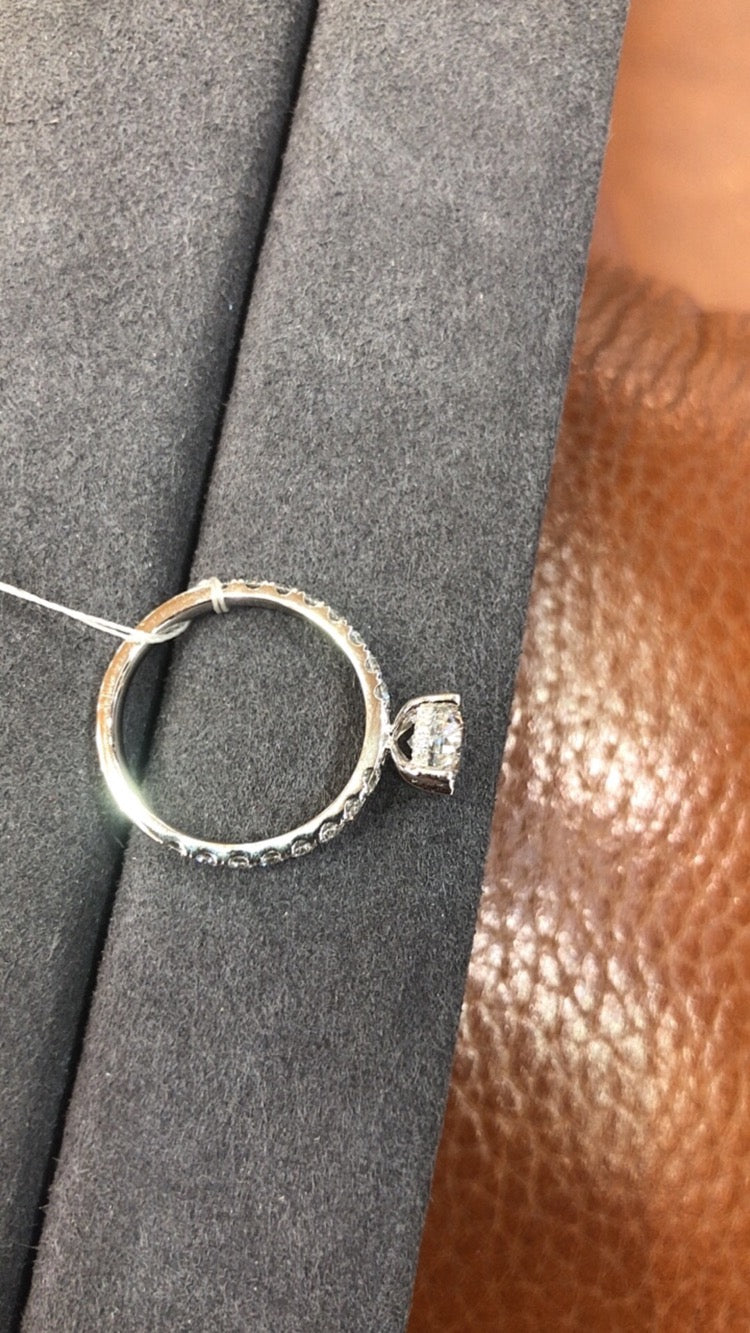 50% deposit link TIKTOK LIVESTREAM 9K gold 2CT Lab Ova E VS  IGI certificates Lab-Grown Diamond Ring pave band hidden halo