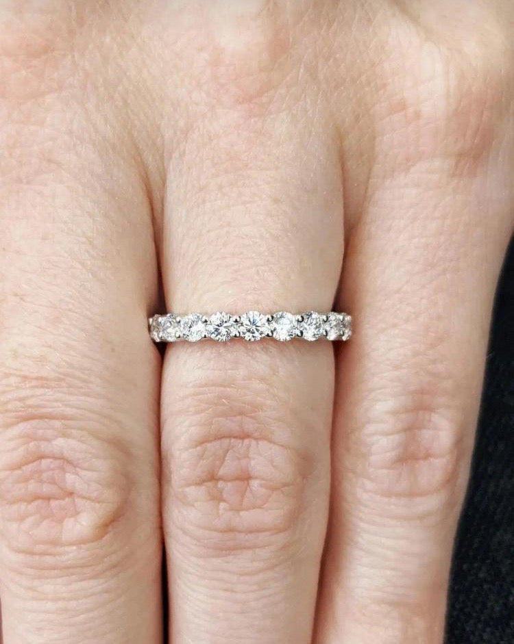 Tiktok Livestream 14k 1.5mm 3/4 Lab Diamond Band ring Band, Lab Grown Created Diamond