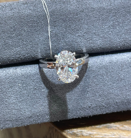 50% DEPOSIT LINK TIKTOK LIVESTREAM 6CT Lab Oval E VVS hidden halo over prongs in platinum+6pcs lab oval band 1ct tcw platiunm Lab-Grown Diamond Ring 2 products