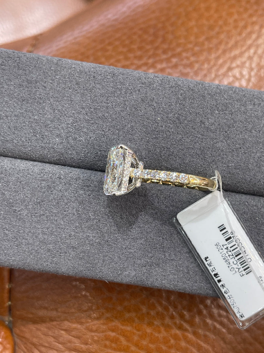 Sa 50% deposit link  TIKTOK LIVESTREAM 18K Rose Gold Lab 2.0ct E VS oval Diamond Ring BUT SAME DESIGN thick engraving band as picture VS IGI certificate