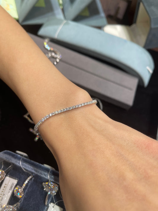 Mo TIKTOK LIVESTREAM 14K 18cm Yellow Gold  D VVS tennis bracelet 2mm lab grown diamonds