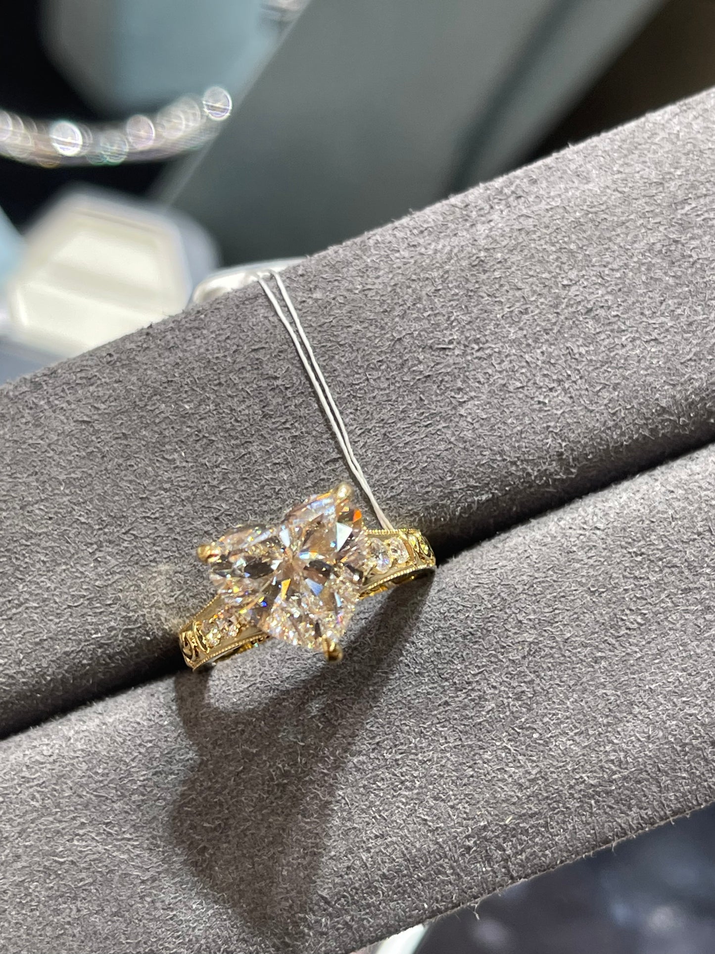 Lis link 2-1 TIKTOK LIVESTREAM 14k light yellow gold 5ct heart shape design same as picture E VSClarity size 6.75