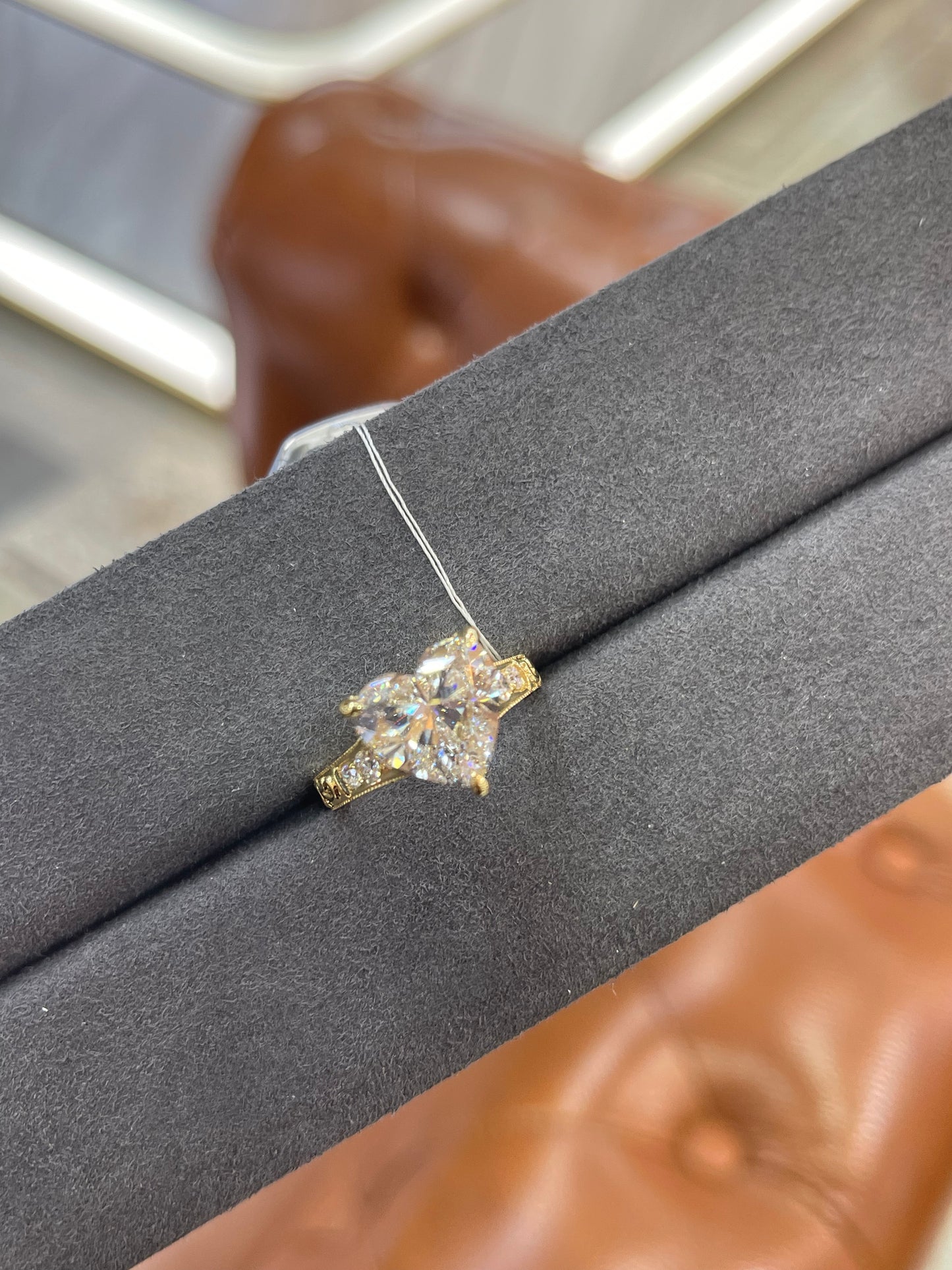 Lis link 2-1 TIKTOK LIVESTREAM 14k light yellow gold 5ct heart shape design same as picture E VSClarity size 6.75