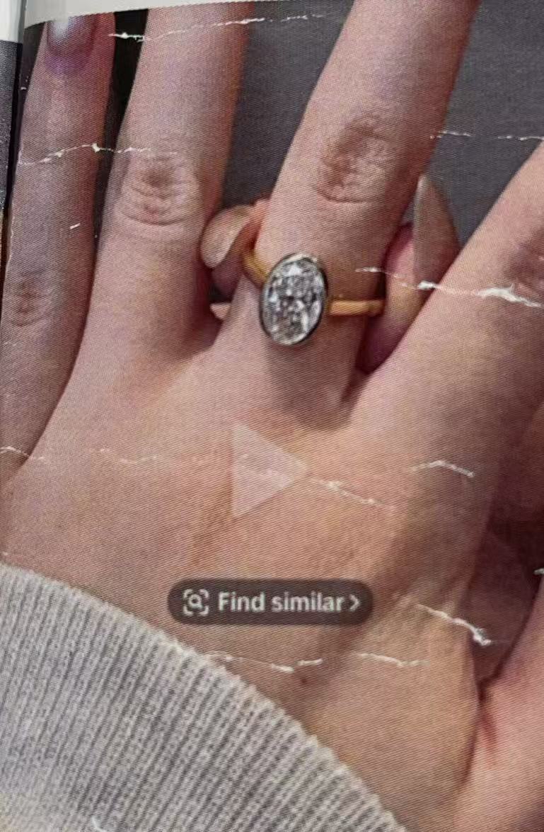 Je link TIKTOK LIVESTREAM 18K 2ct radiant cut E VS1 Yellow Gold bezel setting Lab oval Diamond Ring 7  size 7.25