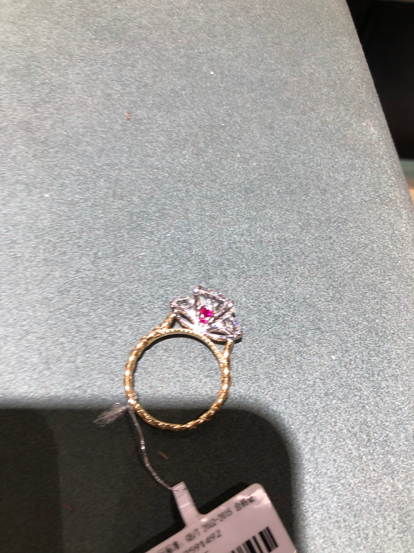 TIKTOK LIVESTREAM solid 18K GOLD  3CT round E VS1 3-stone side round  0.793ct Lab-Grown Diamond Ring total weight 5 grams