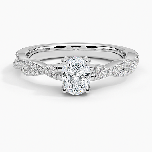 MJ TIKTOK Livestrems 14K gold white and yellow gold combo (2-tone) 3ct E VS1 Lab diamond criss cross twisted all around  IGI certified size 7.5
