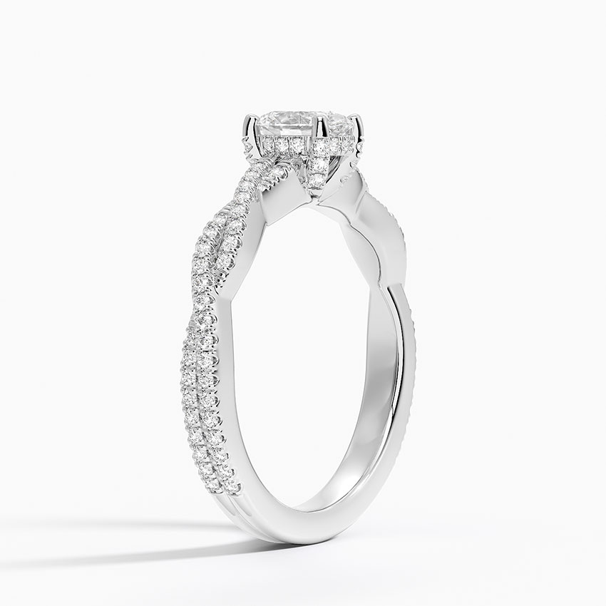 MJ TIKTOK Livestrems 14K gold white and yellow gold combo (2-tone) 3ct E VS1 Lab diamond criss cross twisted all around  IGI certified size 7.5
