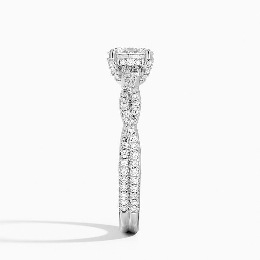 MJ TIKTOK Livestrems 14K gold white and yellow gold combo (2-tone) 3ct E VS1 Lab diamond criss cross twisted all around  IGI certified size 7.5