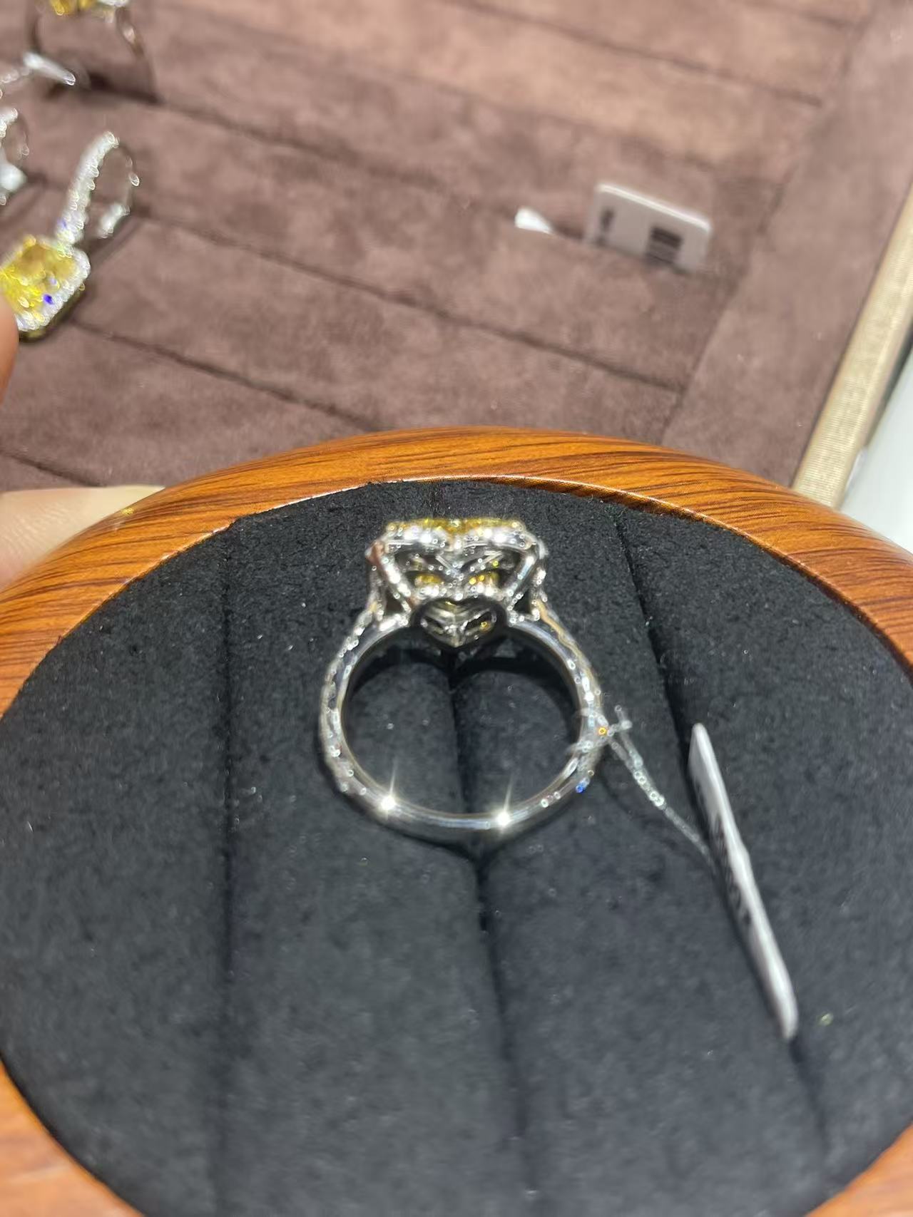 MAR link 2-1 TIKTOK LIVESTREAM18K Gold Halo 4.16ct Heart Shape cutting Lab yellow Diamond Engagement Ring fancy vivid yellow VS1
