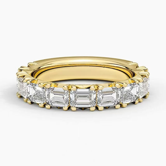 Bri TIKTOK LIVESTREAM Rosie 14K gold plain band not rope band east west baguette band 0.25ct each piece lab diamond size 6.5