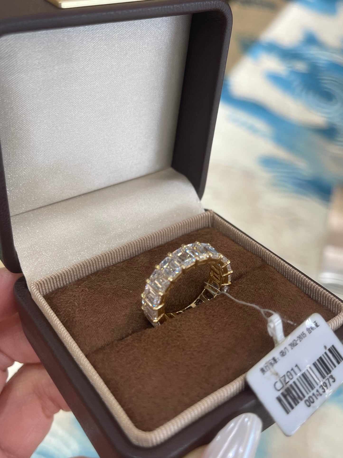 BAB 2-2 link TIKTIOK LIVESTREAM 18K yellow gold  eternity band emerald cut size 6 as picture (Copy)