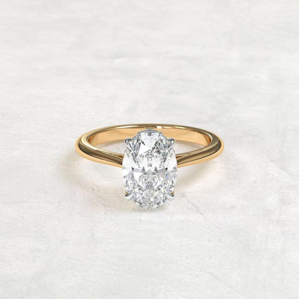 Oli TIKTOK LIVESTREAM 14K yellow gold 4 CARATS Oval D color VVS2 with IGI certificate size