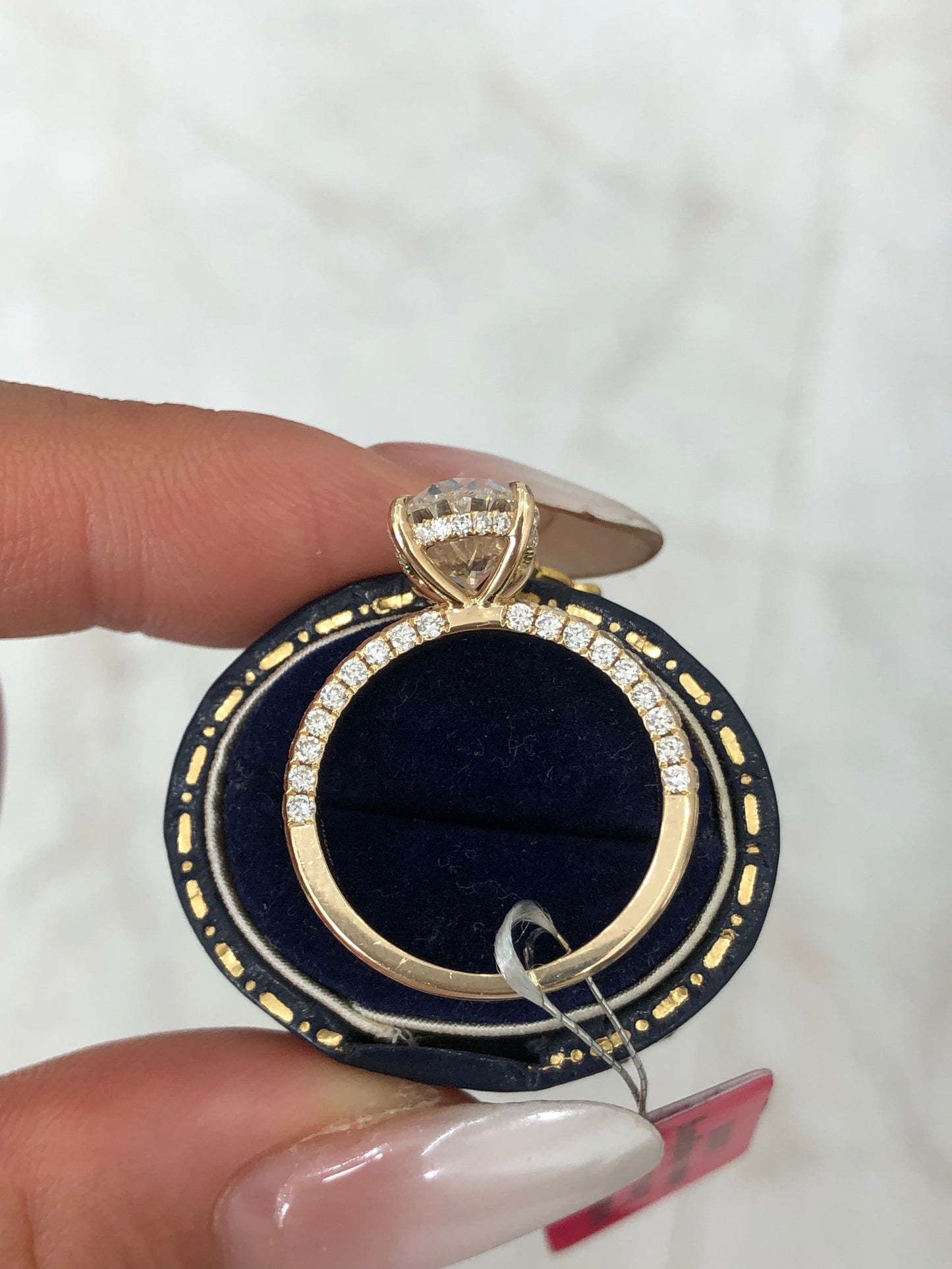 MR TIKTOK LIVESTREAM 30% depost links 14K yellow gold 5 CARATS Oval E color VVS2 with IGI certificate 3-row setting with hidden halo size 7