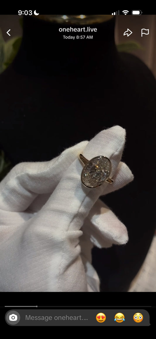 Sar TIKTOK LIVESTREAM 2-2 link 18K yellow gold 5 CARATS raito 1.49 E color VS1 with IGI certificate bezel setting no basket same as picture size 5.5