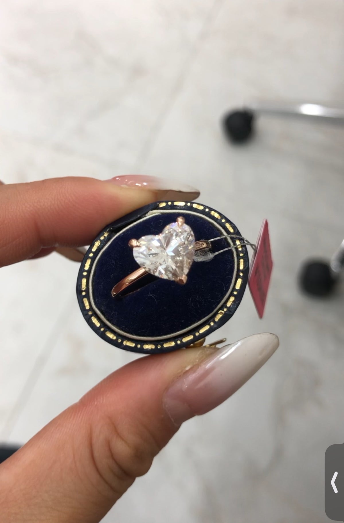 THE TIKTOK LIVESTREAM Solid 14K Yellow Gold 3ct Heart Shape cutting Lab Diamond Engagement Ring, with hidden halo E Color VS1 Clarity wtih half paved band size 5.5