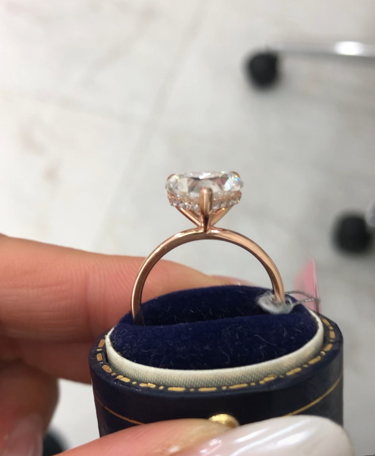 THE TIKTOK LIVESTREAM Solid 14K Yellow Gold 3ct Heart Shape cutting Lab Diamond Engagement Ring, with hidden halo E Color VS1 Clarity wtih half paved band size 5.5