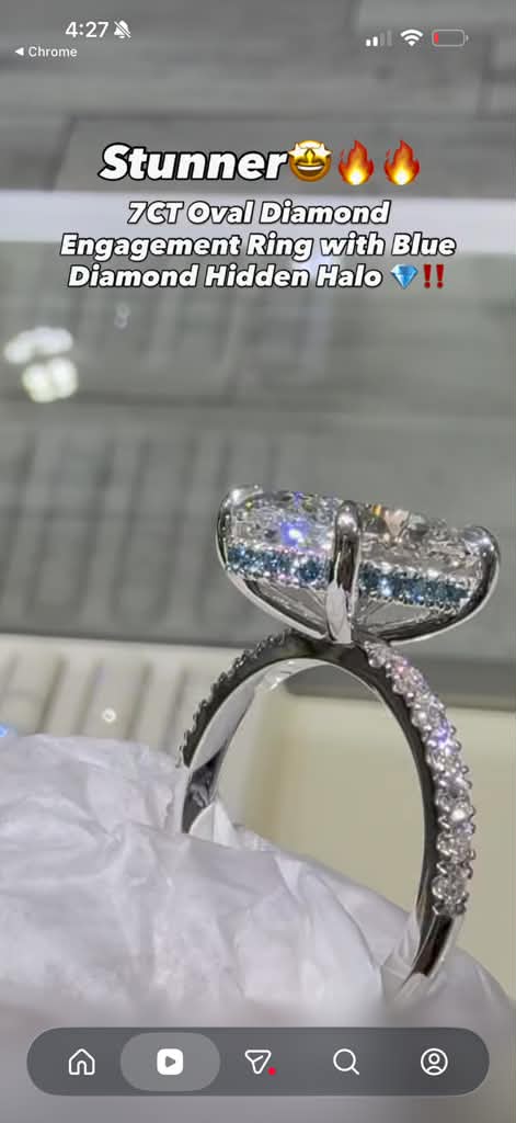 SUM TIKTOK LIVESTREAM 2-1 DEPOSIT link 14K yellow gold 6CARATS Moval E color VS1 with IGI certificate size 5.5