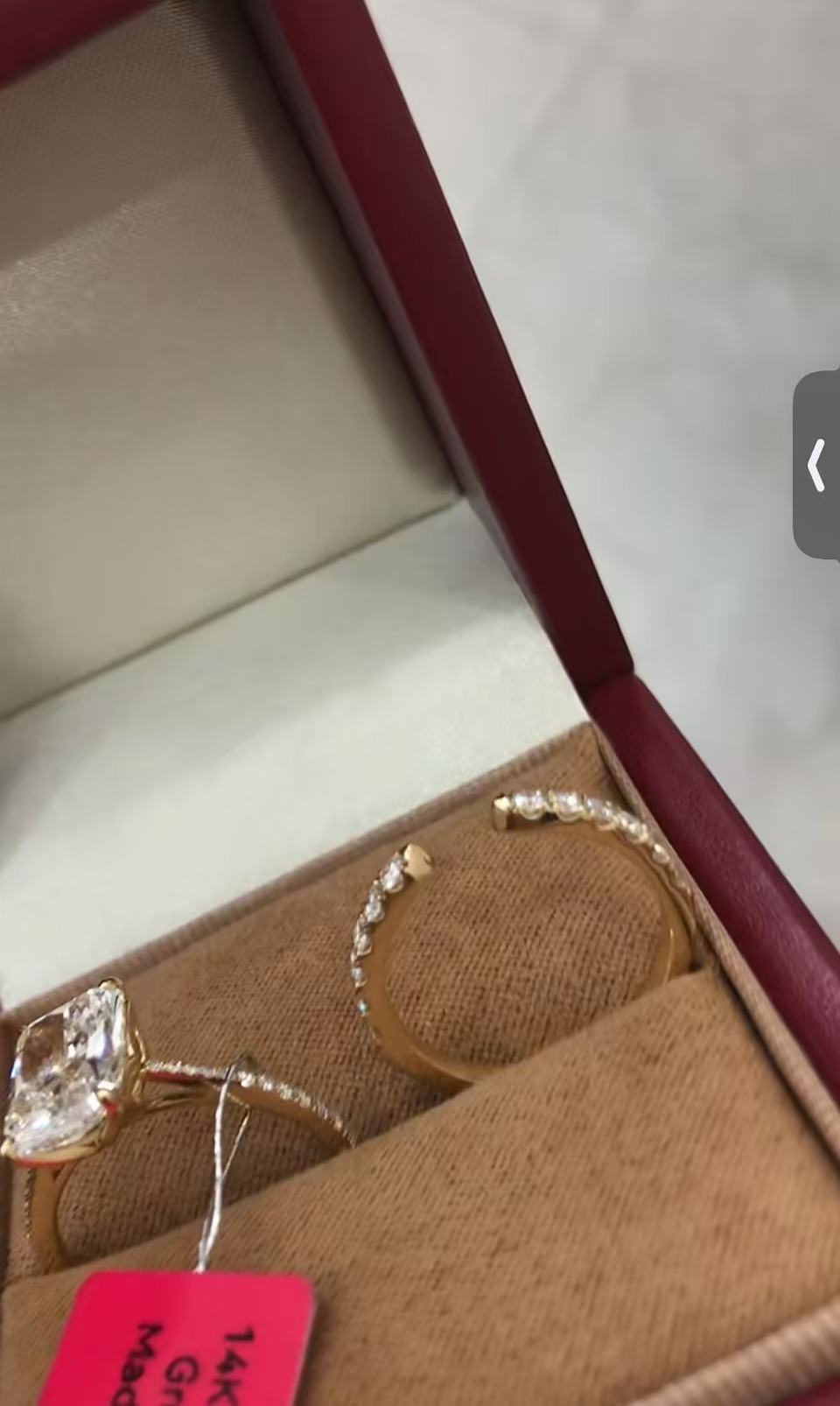 HEA 2-2 link 14K white gold 2CT Radiant cut E VS1 lab diamond with IGI Certificate with a same band width matcing band size 7 (Copy)