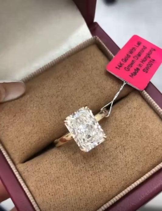 NC TIKTOK LIVESTREAM 2-2  LINK , ring sets 14K solid gold 4ct radiant E VS2 2-tone not paved with stones SW0014 with oval eternity SW0046 IGI Certified,  size 6 (Copy)