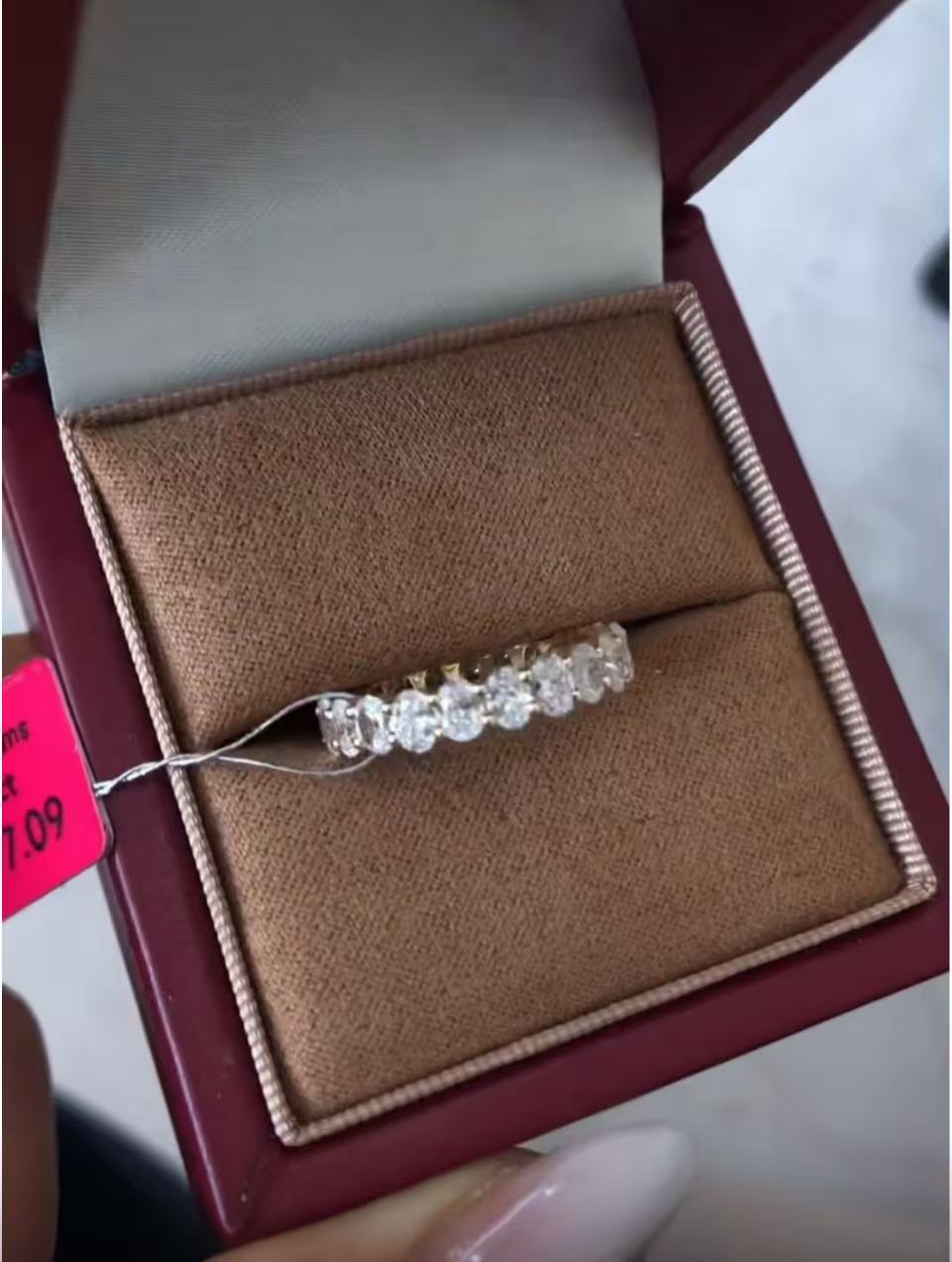 NC TIKTOK LIVESTREAM 2-1  LINK , ring sets 14K solid gold 4ct radiant E VS2 2-tone not paved with stones SW0014 with oval eternity SW0046 IGI Certified,  size 6