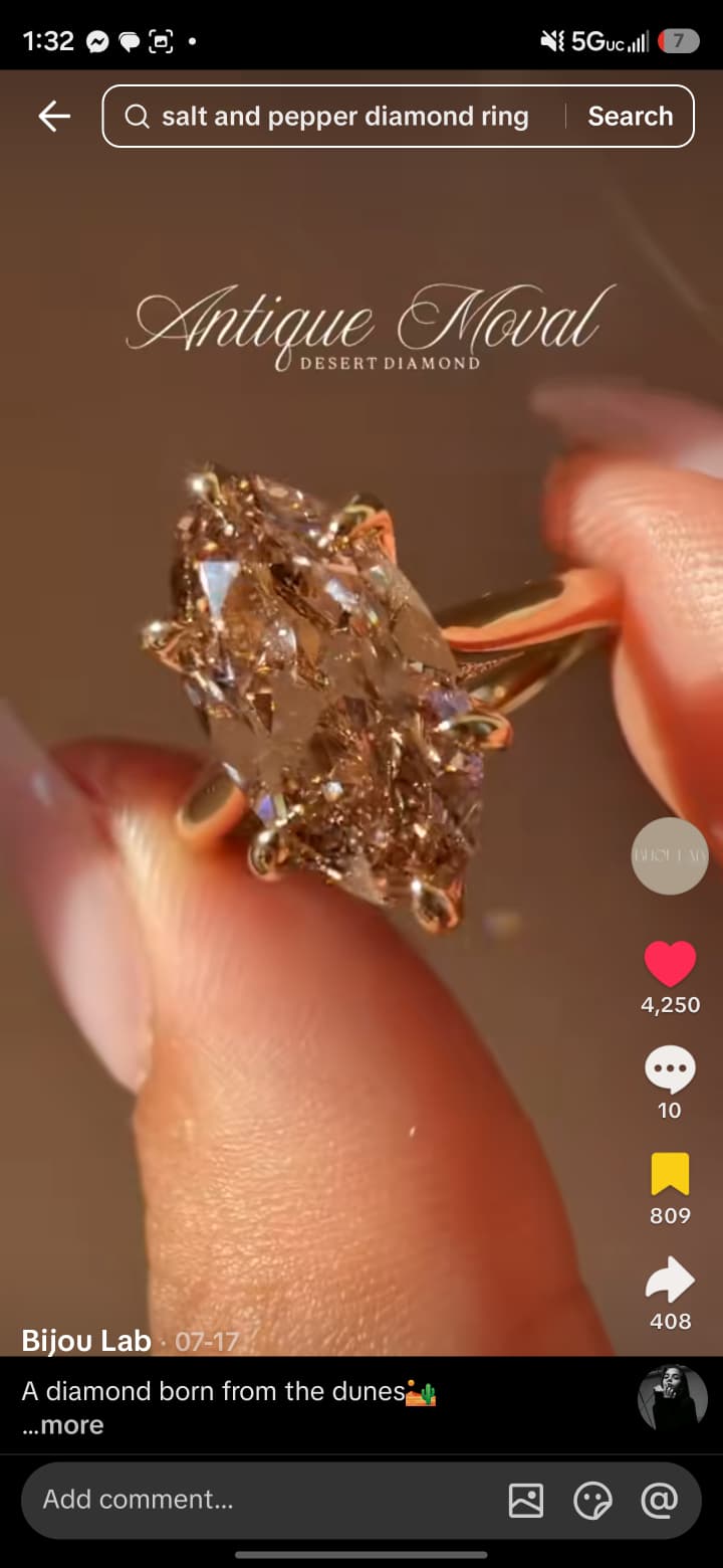 TAU TIKTOK LIVESTREAM  2.5ct dutch marquise brown/champagne color loose diamond stone