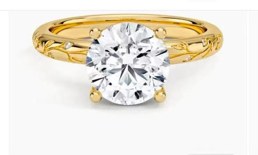 WEN TIKTOK LIVESTREAM 3-3 LINK , 14K Yellow Gold 2 CT,E VS1, elongated cushion Cut Lab DiamondRing,IGI Certified+ solid 3ct round brilliant cut E VS1 4-Prong hidden halo engraving band size 6+V band