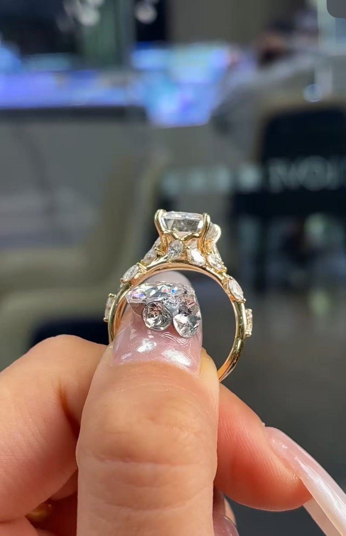 JES TIKTOK LIVESTREAli deposit link Solid 14K white gold 5ct Emerald cut E VS With IGI certificate vine band size 5.75