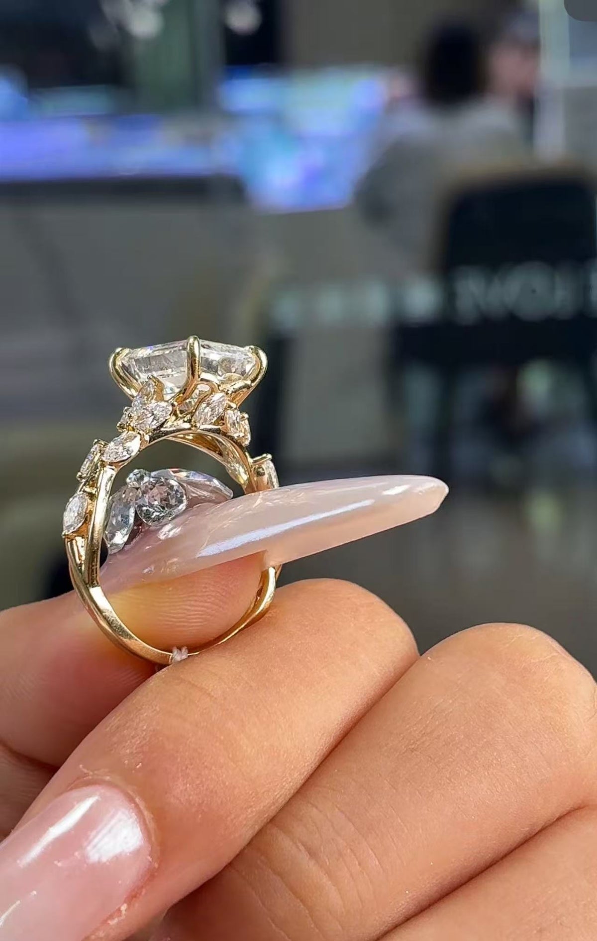 JES TIKTOK LIVESTREAli deposit link Solid 14K white gold 5ct Emerald cut E VS With IGI certificate vine band size 5.75