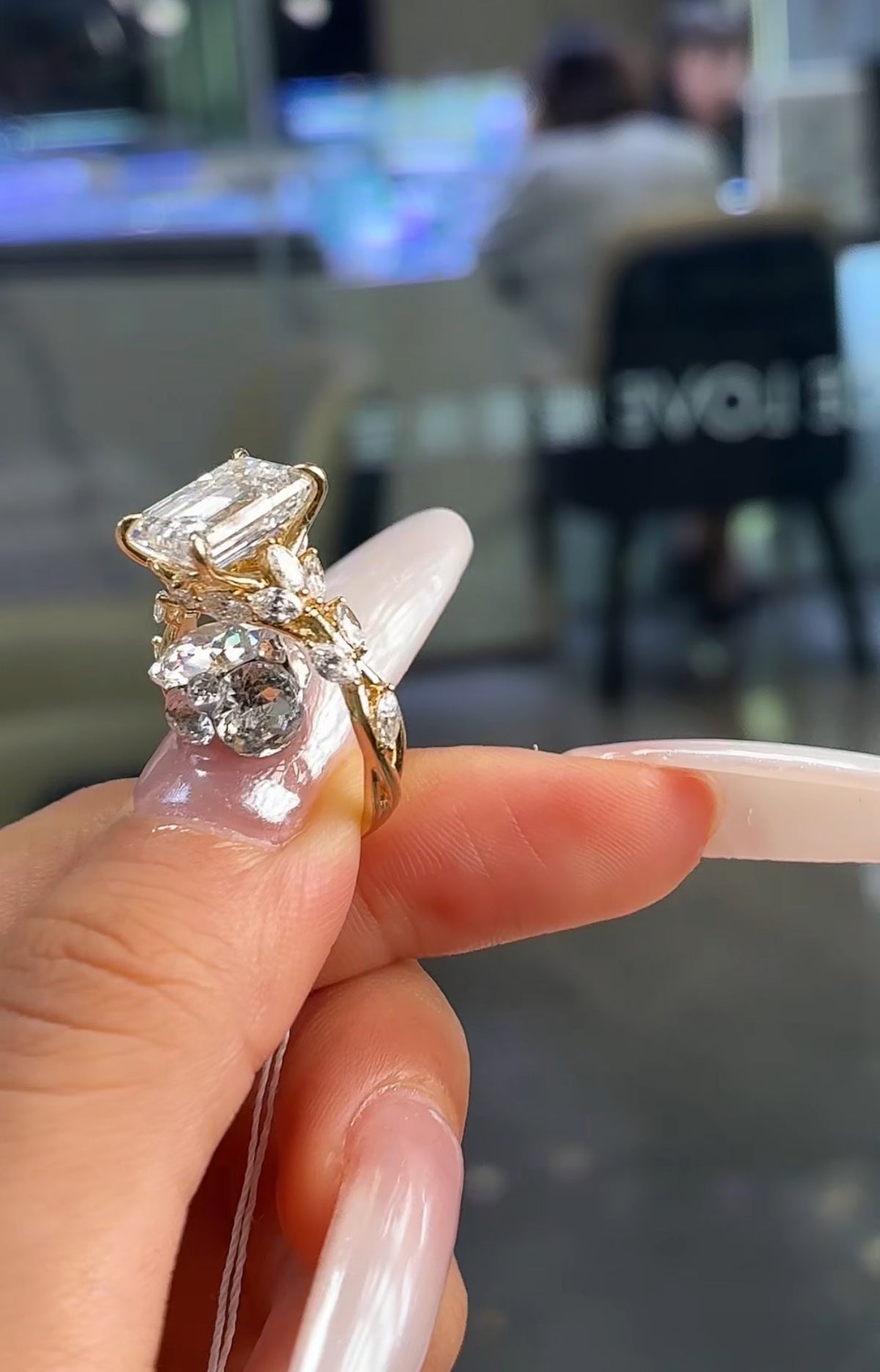 JES TIKTOK LIVESTREAli deposit link Solid 14K white gold 5ct Emerald cut E VS With IGI certificate vine band size 5.75