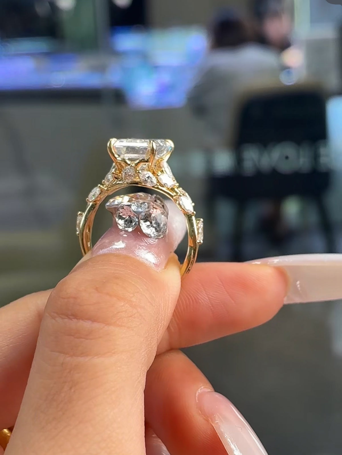 JES TIKTOK LIVESTREAli deposit link Solid 14K white gold 5ct Emerald cut E VS With IGI certificate vine band size 5.75