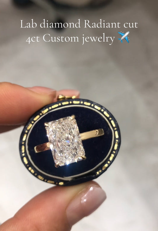 BRE TIKTIOK LIVESTREAM solid 14k yellow gold 5ct enlongated cushion cut ,E color VVS2 Clarity with IGI certificate, bubble band total 5.7ctw, size 7