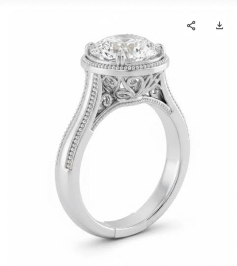 50% deposit TIKTOK LIVESTREAM 14K white gold 5ct EVS1  FVVS2 round brilliant cut cathedral setting as picture