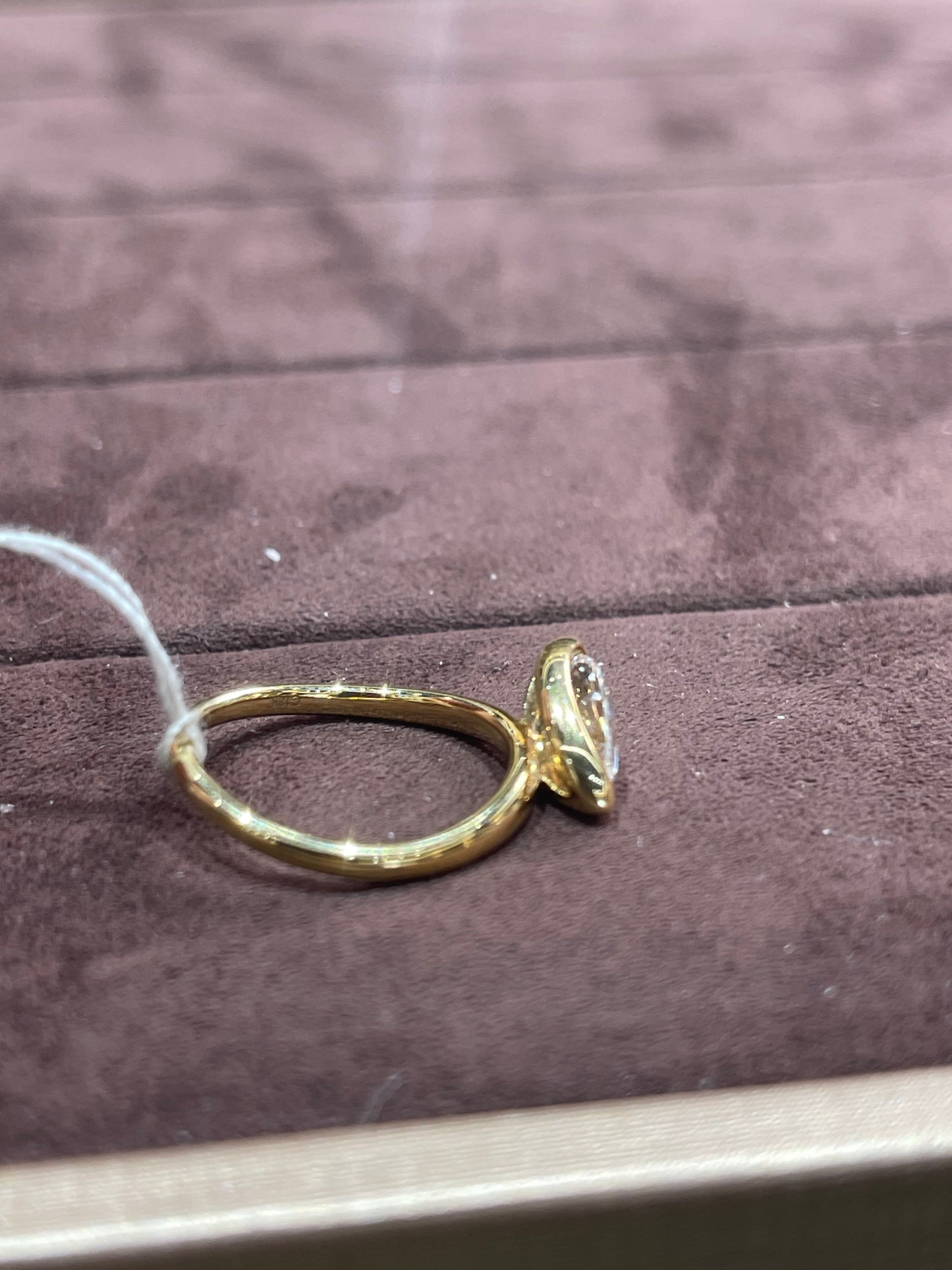 Tiktok livestream 14K Gold Solitaire Marquise east west Ring E VVS2