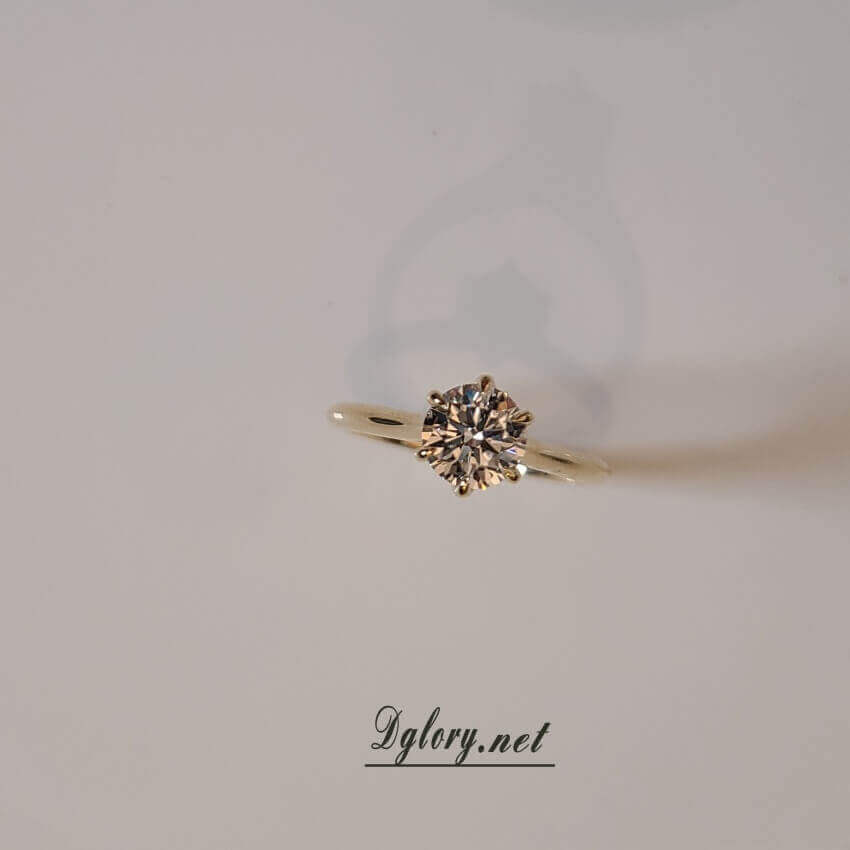 Lab Created Diamond Engagement Ring,14K, 1 CT, D VVS2, Lab Round Cut, IGI Certified, 6-Prong Ring, Solitaire Ring, Twisted Cathedral Setting   (ST 0014)