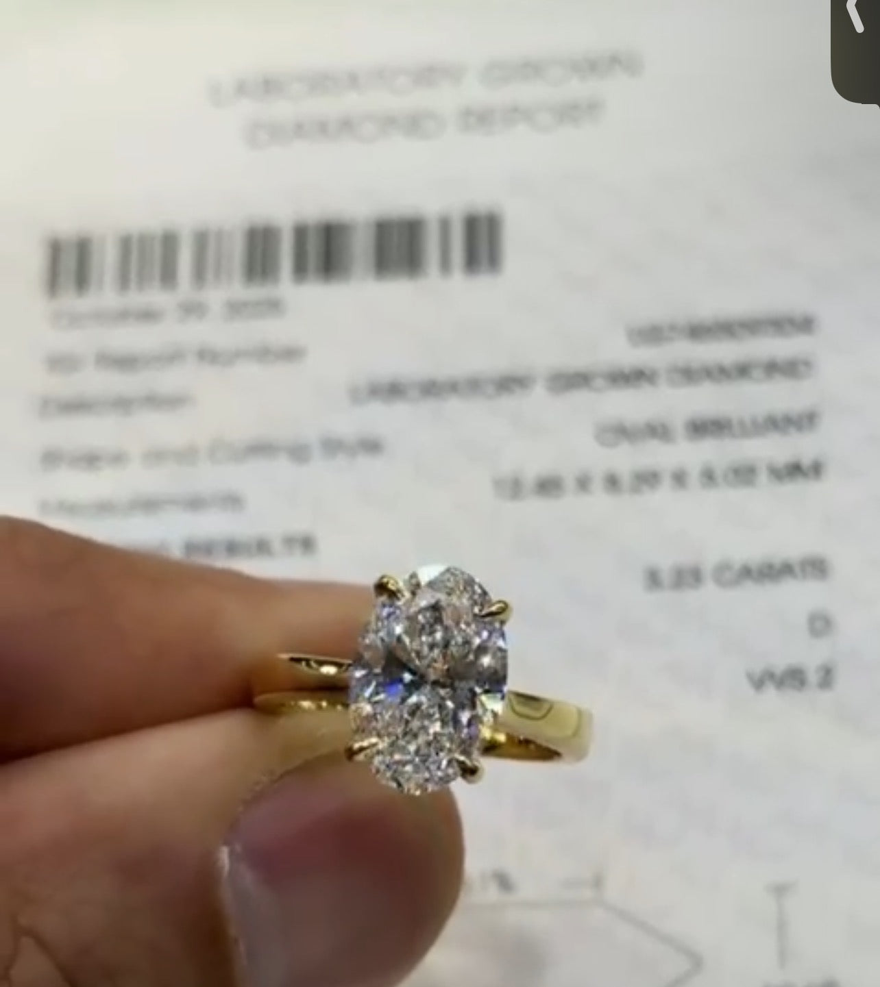 L 50% deposit TIKTOK LIVESTREAM 14K yellow gold  1.5CT Lab Ova 2.0mm band width D VVS2 petal setting with hidden halo l Lab-Grown Diamond Ring Size 4 as picture